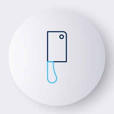 Line Meat helikopter simgesi beyaz arkaplanda izole edildi. Et için mutfak bıçağı. Kasap bıçağı. Renkli taslak konsepti. Vektör