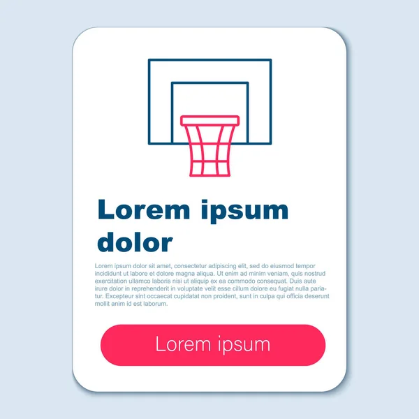 Line Basketball backboard icon isolated on grey background. Colorful outline concept. Vector — Stock Vector