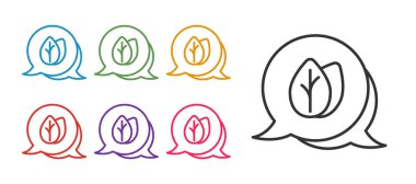 Satır Yaprak simgesini beyaz arkaplanda izole et. İşaret bırakıyor. Taze doğal ürün sembolü. Simgeleri renklendirin. Vektör