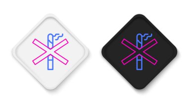 Beyaz arkaplanda sigara içme simgesi yok. Sigara içmek yasaktır işareti. Renkli taslak konsepti. Vektör