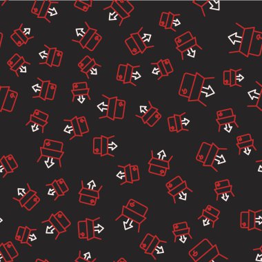 Çizgi Açma simgesi siyah arkaplanda izole edilmiş. Vektör