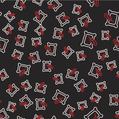 Dikdörtgen çizgi şeklinde yastık simgesi siyah arkaplanda izole edilmiş. Yastık tabelası. Ortopedik yastık. Vektör