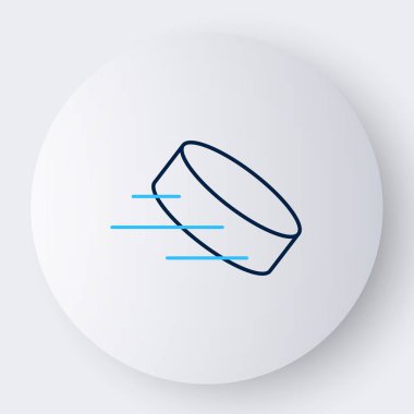 Hat hokeyi diski simgesi beyaz arkaplanda izole edildi. Renkli taslak konsepti. Vektör