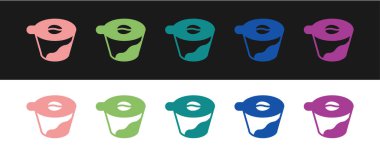 Kahve makinesi simgesini siyah beyaz arkaplanda izole et. Alternatif kahve demleme yöntemleri. Kahve kültürü. Vektör