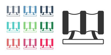 Siyah Çocuk oyun alanı kaydırma borusu simgesi beyaz arkaplanda izole edildi. Simgeleri renklendirin. Vektör