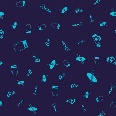 Boks eldiveni, golf sopalı golf çantası, Dart oku ve kano ve düzgün bir şekilde kürek çek. Vektör