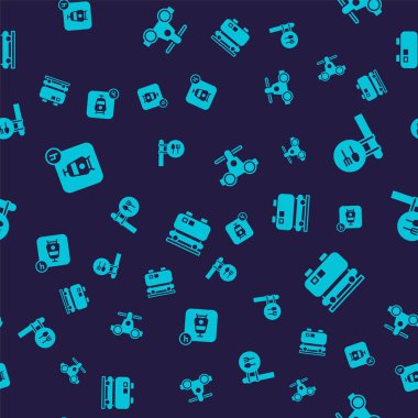 Online bilet rezervasyonu, kafe ve restoran konumu, Handcar taşımacılığı ve petrol demiryolu sarnıçlarını sorunsuz bir şekilde ayarlayın. Vektör