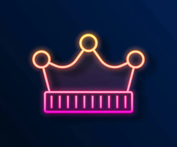 Glowing Neon Line King Crown Icon Isolated Black Background Vector — Stock Vector