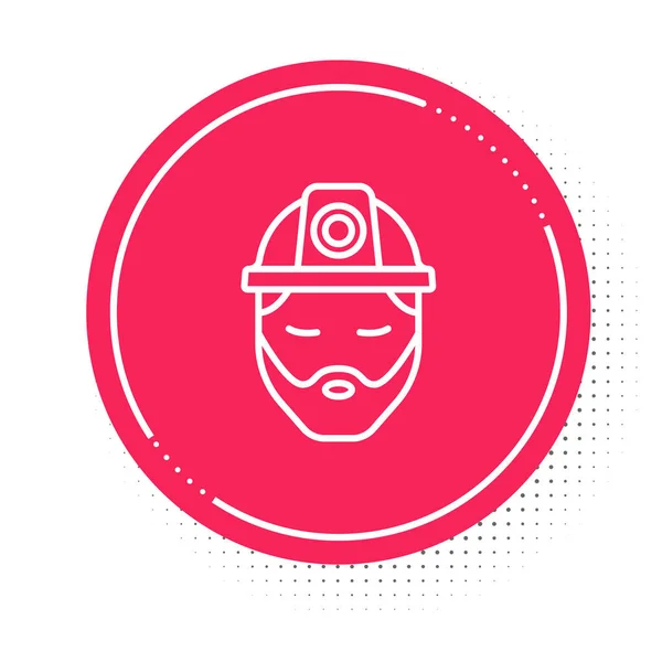 Icono Del Constructor Línea Blanca Aislado Sobre Fondo Blanco Trabajador — Vector de stock