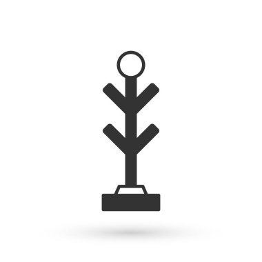 Gri Ceket standı simgesi beyaz arkaplanda izole edildi. Vektör