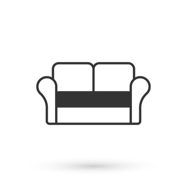 Gri Koltuk simgesi beyaz arkaplanda izole edildi. Vektör