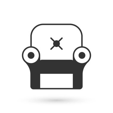 Gri Kol Koltuğu simgesi beyaz arkaplanda izole edildi. Vektör