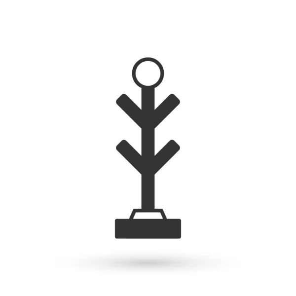 Gris Coat Stand Icono Aislado Sobre Fondo Blanco Vector — Archivo Imágenes Vectoriales