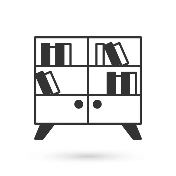 Icono Librería Grey Library Aislado Sobre Fondo Blanco Vector — Archivo Imágenes Vectoriales