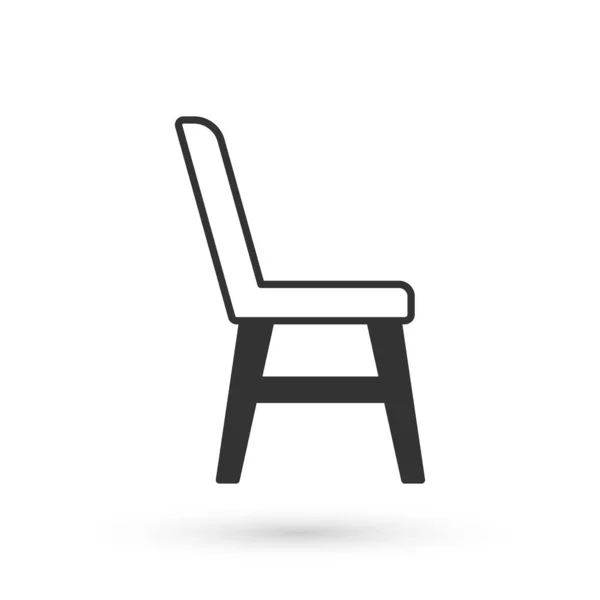 Grey Chair Icon Isolated White Background Vector — Stock Vector