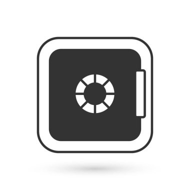 Gri Güvenli simgesi beyaz arkaplanda izole edildi. Kapı, şifreli bir banka kasası. Güvenilir Veri Koruma. Vektör