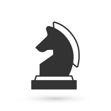 Gri Satranç simgesi beyaz arkaplanda izole edildi. İş stratejisi. Oyun, yönetim, finans. Vektör