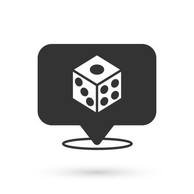 Gri Oyun zar simgesi beyaz arkaplanda izole edildi. Kumarhane kumarı. Vektör