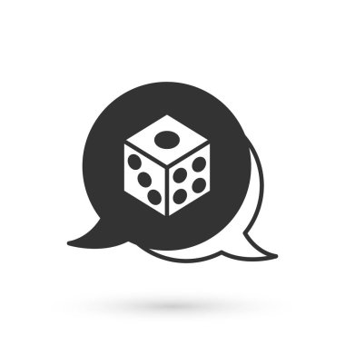 Gri Oyun zar simgesi beyaz arkaplanda izole edildi. Kumarhane kumarı. Vektör