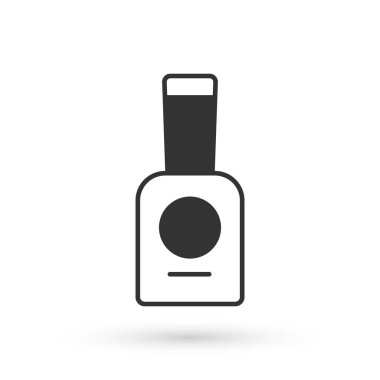 Beyaz arka planda izole edilmiş gri oje ikonu şişesi. Vektör