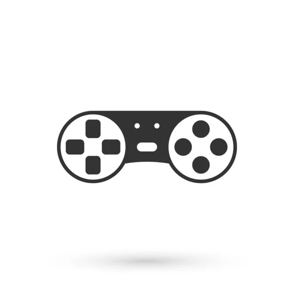 Grå Spel Controller Eller Joystick För Spelkonsol Ikon Isolerad Vit — Stock vektor