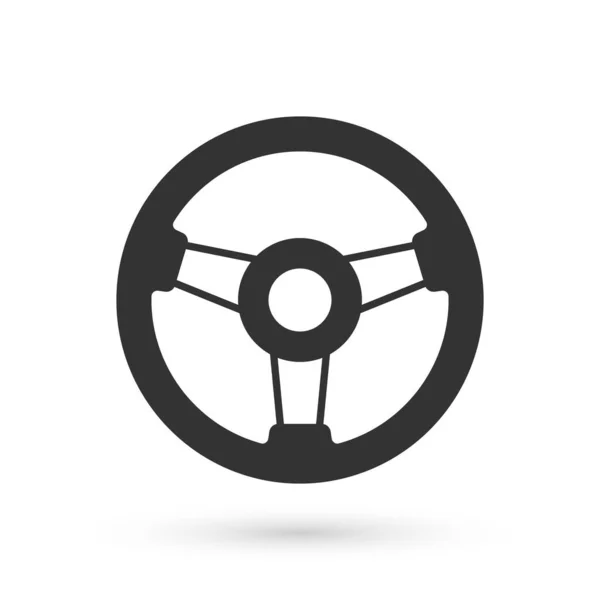 灰色赛车模拟器驾驶舱图标隔离在白色背景 游戏配件 驱动模拟游戏的小工具 — 图库矢量图片