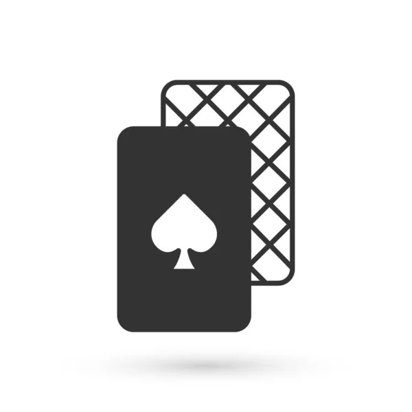 Icono Naipes Gris Aislado Sobre Fondo Blanco Juego Casino Vector — Archivo Imágenes Vectoriales