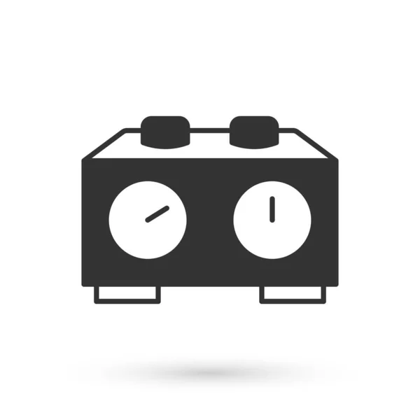 Tiempo Gris Icono Del Reloj Ajedrez Aislado Sobre Fondo Blanco — Vector de stock