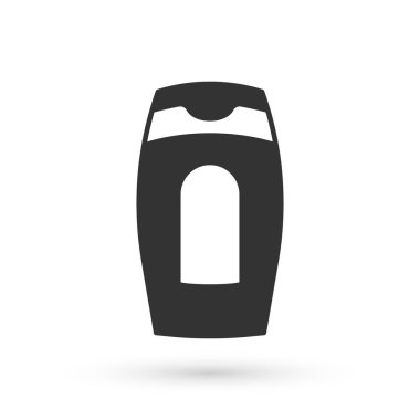 Beyaz arka planda gri şampuan ikonu izole edilmiş. Vektör