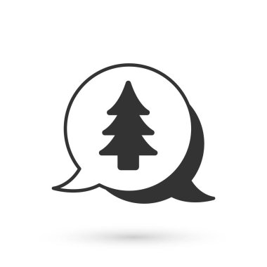 Gri ağaç simgesi beyaz arkaplanda izole edildi. Orman sembolü. Vektör