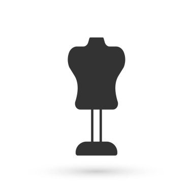 Gri Manken simgesi beyaz arkaplanda izole edildi. Terzi mankeni. Vektör