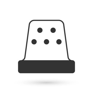 Gri Yüksük beyaz arkaplanda izole edilmiş ikon dikmek için. Vektör