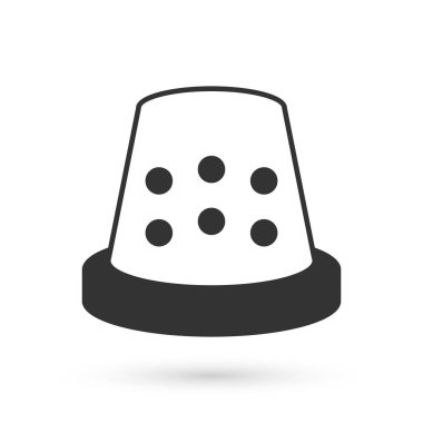 Gri Yüksük beyaz arkaplanda izole edilmiş ikon dikmek için. Vektör