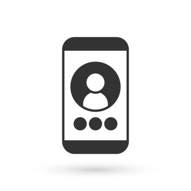 Gri Görüntü sohbet konferansı simgesi beyaz arkaplanda izole edildi. Çevrimiçi iş görüşmesi formu. Uzak proje yönetimi. Vektör