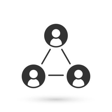 Gri Buluşma simgesi beyaz arkaplanda izole edildi. İş ekibi toplantısı, tartışma konsepti, analiz, içerik stratejisi. Sunum konferansı. Vektör