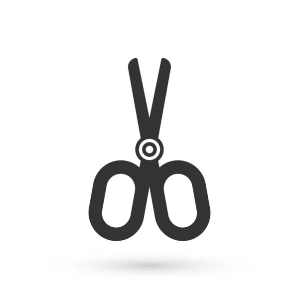 Иконка Серые Ножницы Белом Фоне Портной Символ Знак Режущего Инструмента — стоковый вектор