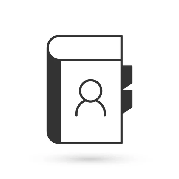 Ікона Сірий Телефон Ізольована Білому Тлі Адресна Книга Телефонний Довідник — стоковий вектор