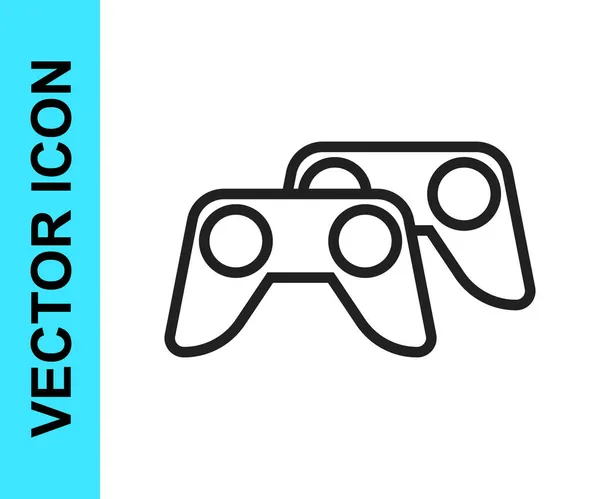 Línea Negra Controlador Juego Joystick Para Consola Juegos Icono Aislado — Vector de stock