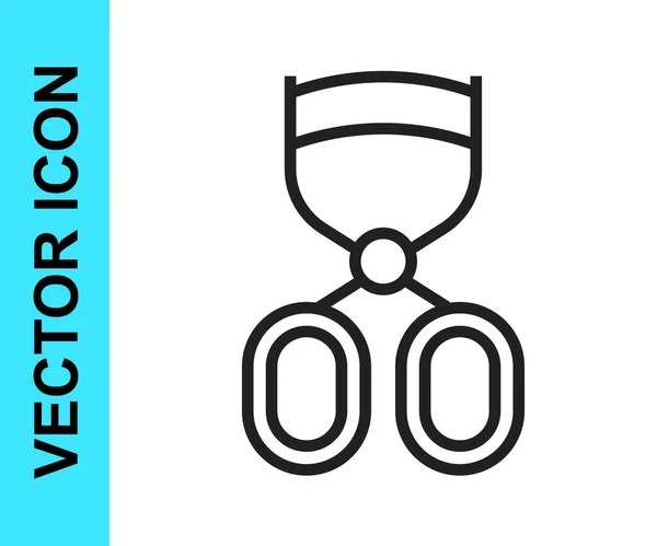 Sort Linje Eyelash Curler Ikon Isoleret Hvid Baggrund Makeup Værktøj – Stock-vektor