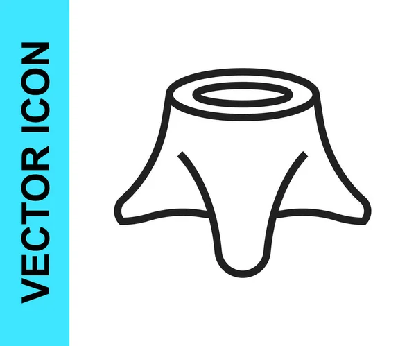 Icono Tocón Árbol Línea Negra Aislado Sobre Fondo Blanco Vector — Vector de stock