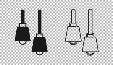 Siyah Lamba asılı ikonu şeffaf arkaplanda izole edildi. Tavan lambası ampulü. Vektör