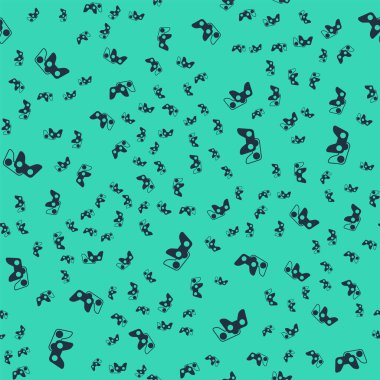 Oyun konsolu simgesi için Kara Oyun denetleyicisi veya joystick yeşil arkaplanda izole edilmiş dikişsiz desen. Vektör