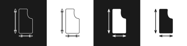 Установить Шитье Узор Значок Изолирован Черно Белом Фоне Отметки Шитья — стоковый вектор