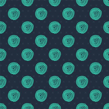 Yeşil çizgi ağaç halkaları ikonu mavi arkaplanda izole edilmiş pürüzsüz desen. Ahşap kesit. Vektör