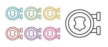 Deri simgesini beyaz arkaplanda izole et. Simgeleri renklendirin. Vektör