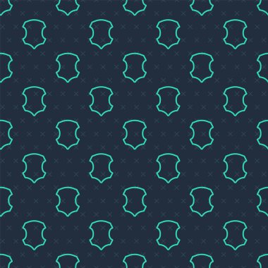 Yeşil çizgi deri ikonu mavi arkaplanda izole edilmiş pürüzsüz desen. Vektör