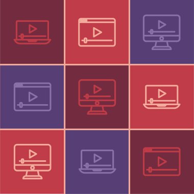 Online oynatma videosu ve simgesini ayarla. Vektör