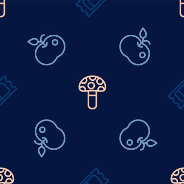 Sirk bileti, Zehirli Elma ve Psilocybin mantarını kusursuz bir şekilde ayarlayın. Vektör