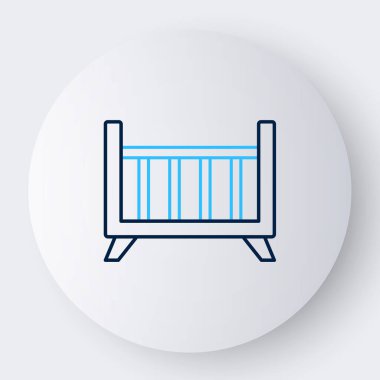 Line Baby beşik yatak ikonu beyaz arkaplanda izole edildi. Renkli taslak konsepti. Vektör