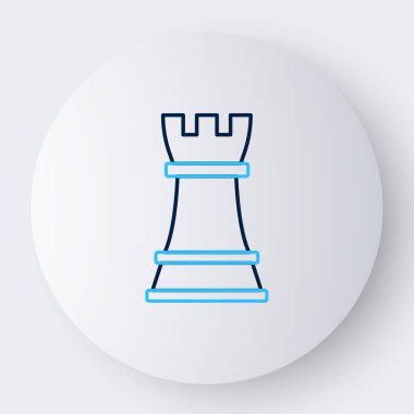 Satranç çizgisi simgesi beyaz arkaplanda izole edildi. İş stratejisi. Oyun, yönetim, finans. Renkli taslak konsepti. Vektör